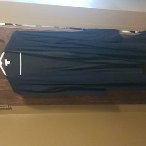 Gray and navy flyaway cardigan